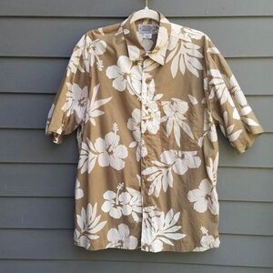Men's Back East Cotton Tans Tropical Shirt size Large